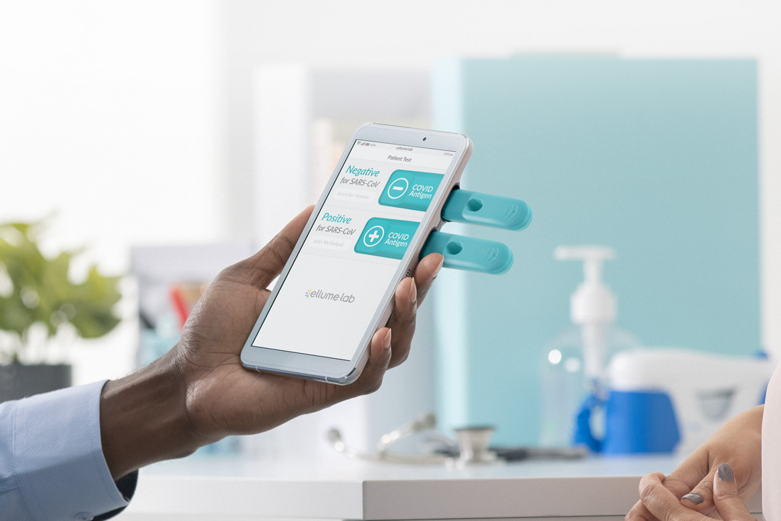 Ellume lab device with COVID-19 test analyzers